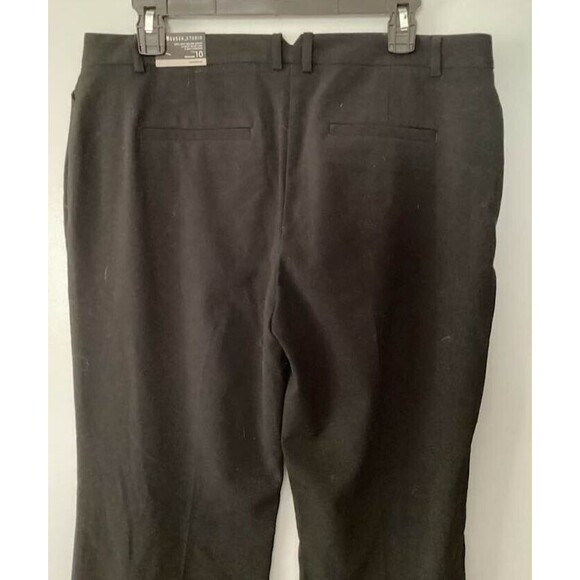 VanHeusen Studio Modern Fit Slacks Pants Women 10 Reg Black Boot Leg Stretch NEW - Picture 5 of 13